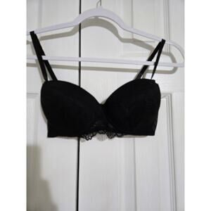 International intimates 34C women's lace black push up bra